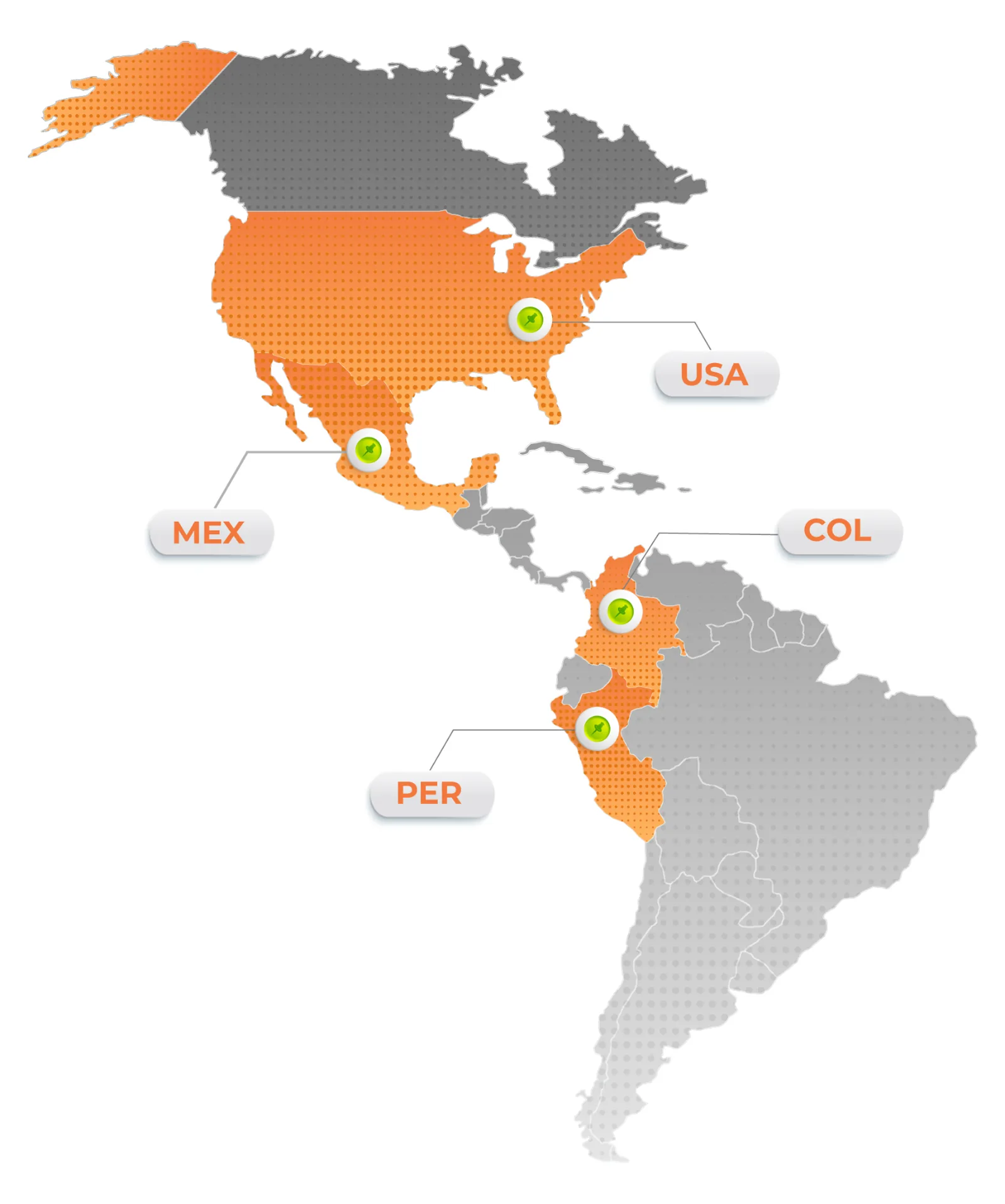 LATAM and U.S. coverage map